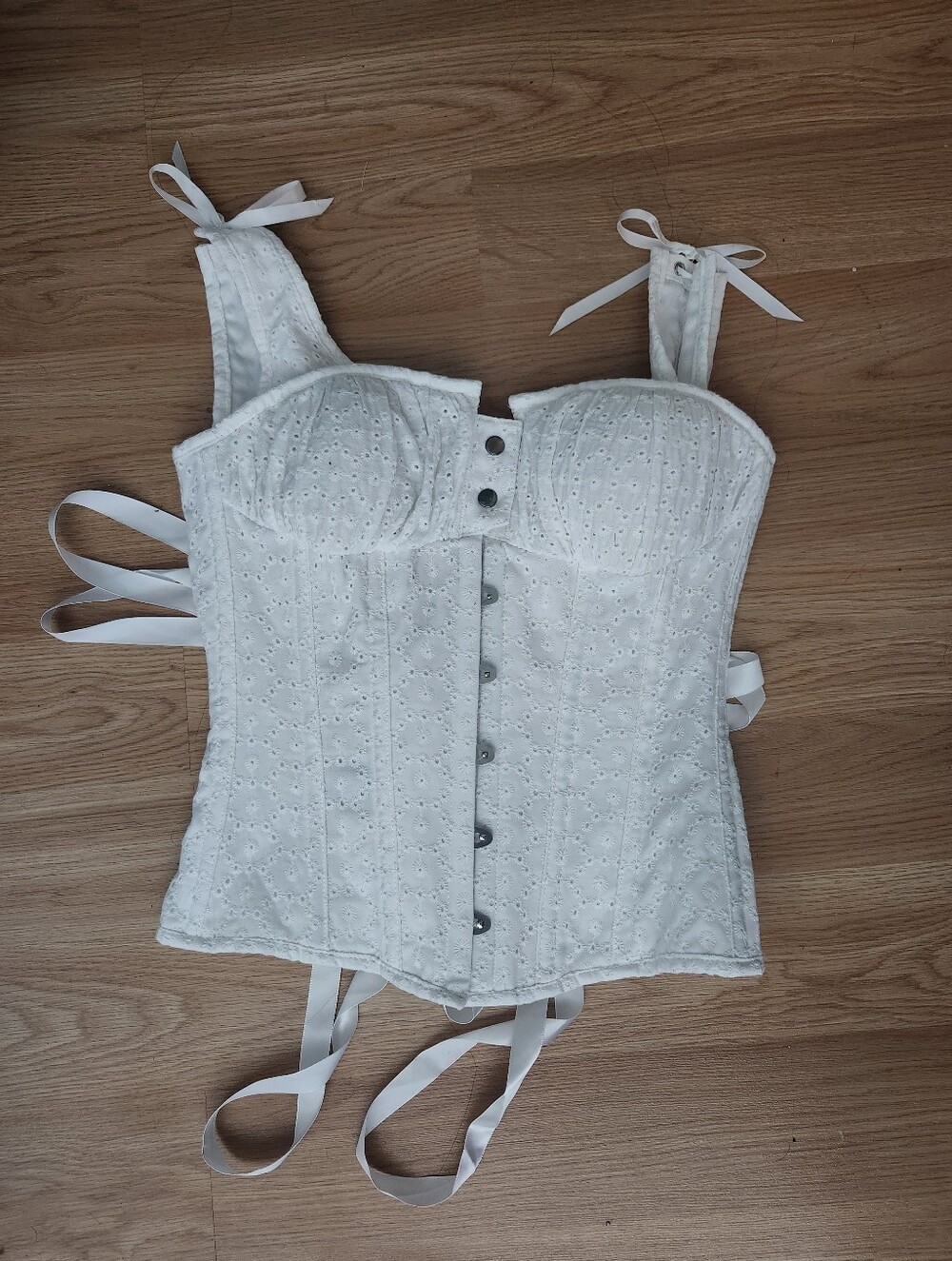 CORSET STORY White Eyelet Lace Corset Top